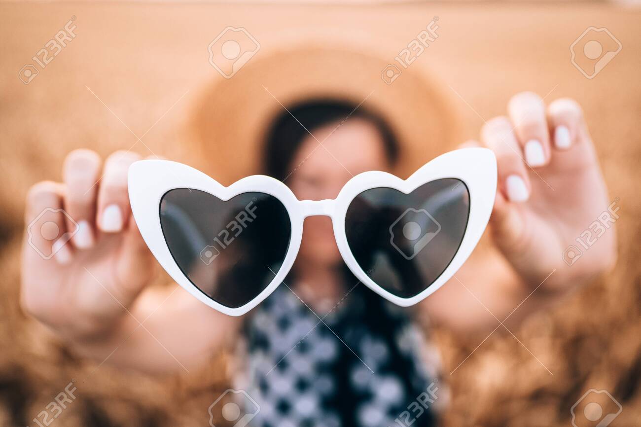 white heart shaped glasses