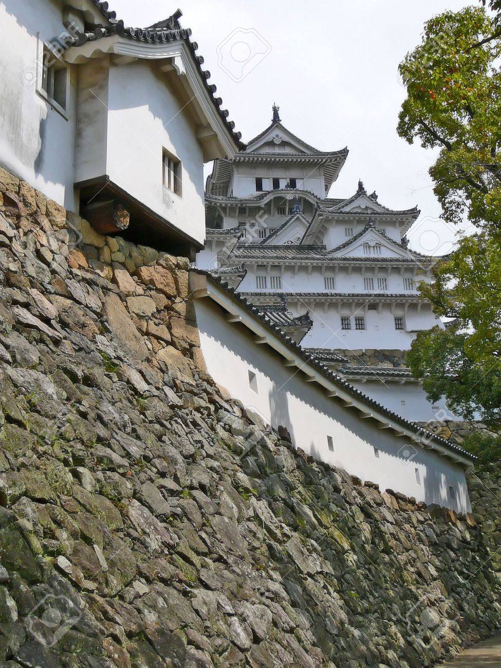 美しい姫路城の内部の壁のディテール この巨大な城とも呼ばれる の写真素材 画像素材 Image