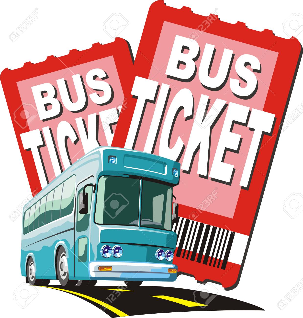 Bus Ticket Postcard