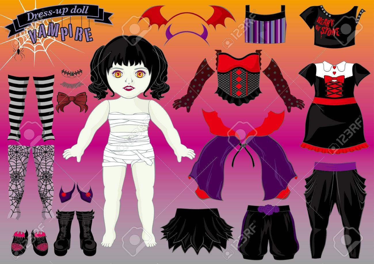 Vestir A La Muñeca-vampire Ilustraciones Svg, Vectoriales, Clip Art Vectorizado Libre De Derechos. Image 21911036. Vestir A La Muñeca-vampire Ilustraciones Svg, Vectoriales, Clip Art Vectorizado Libre De Derechos. Image 21911036.