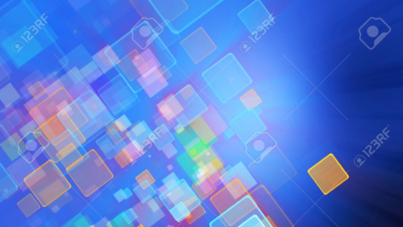 Cool Blue Color Motion Background With Animated Squares Light