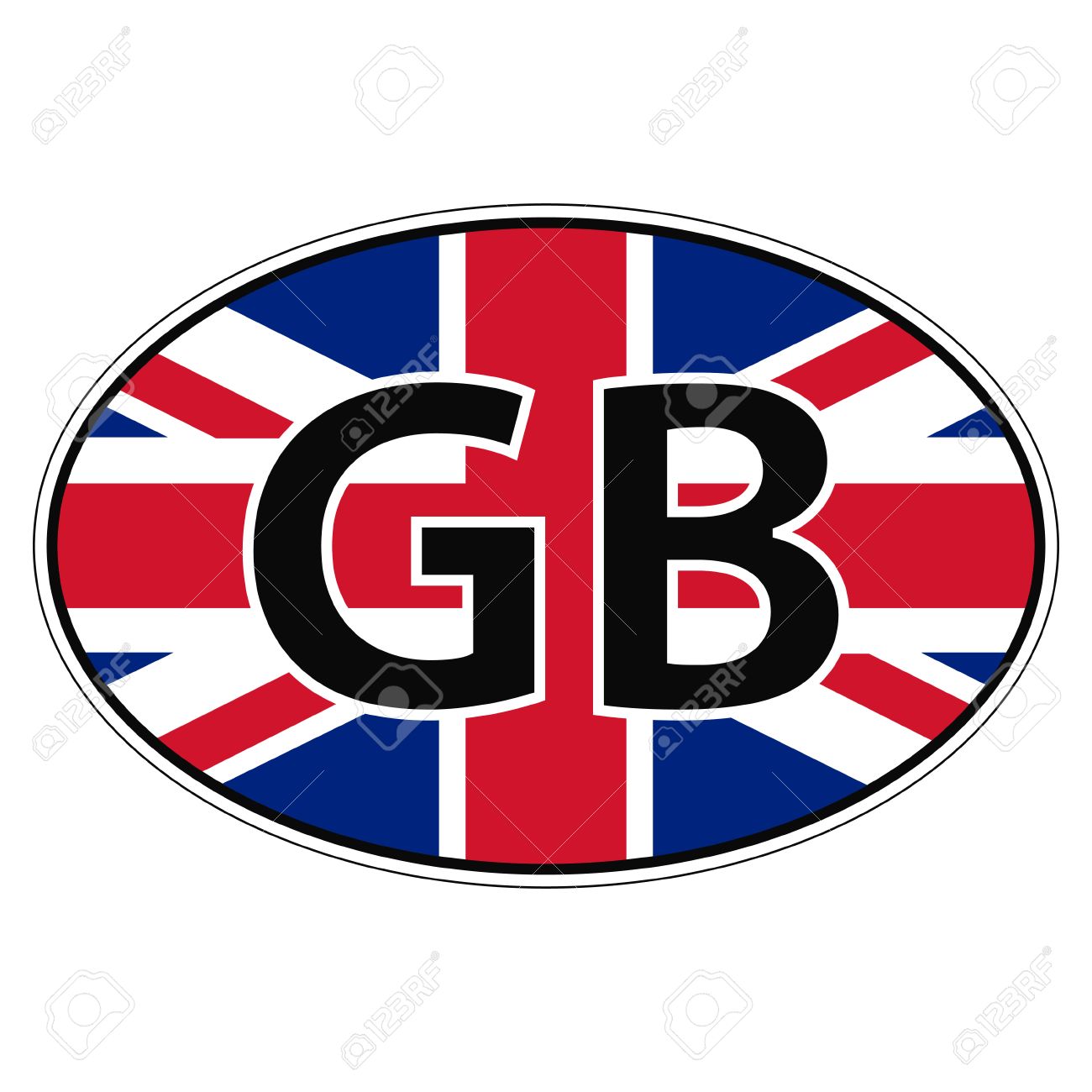言語ボタンの印刷や Web サイト設計のための Gb の碑文ベクトル 車にステッカー フラグ グレートブリテンおよび北アイルランド連合王国のイラスト素材 ベクタ Image