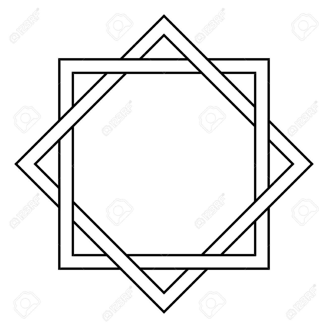 Verrouillage Carré Et Diamant Tatouage Côté Dun Carré Est Infusé Avec Les Côtés Dun Losange Vecteur Modèle Tatouage étoile De David