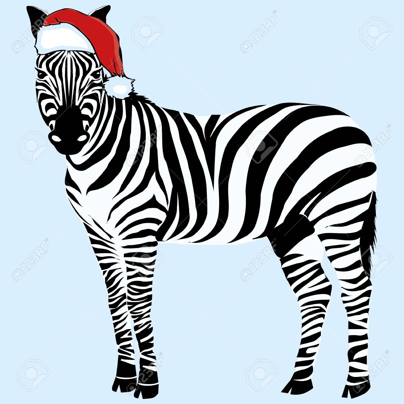 Zebre Chapeau Animal Bebe Fond Noir Celebration Caractere Claus Dessin Dessin Mode Amusement Rigolo Heureux Heureux Illustration Mammifere Joyeux Clip Art Libres De Droits Vecteurs Et Illustration Image