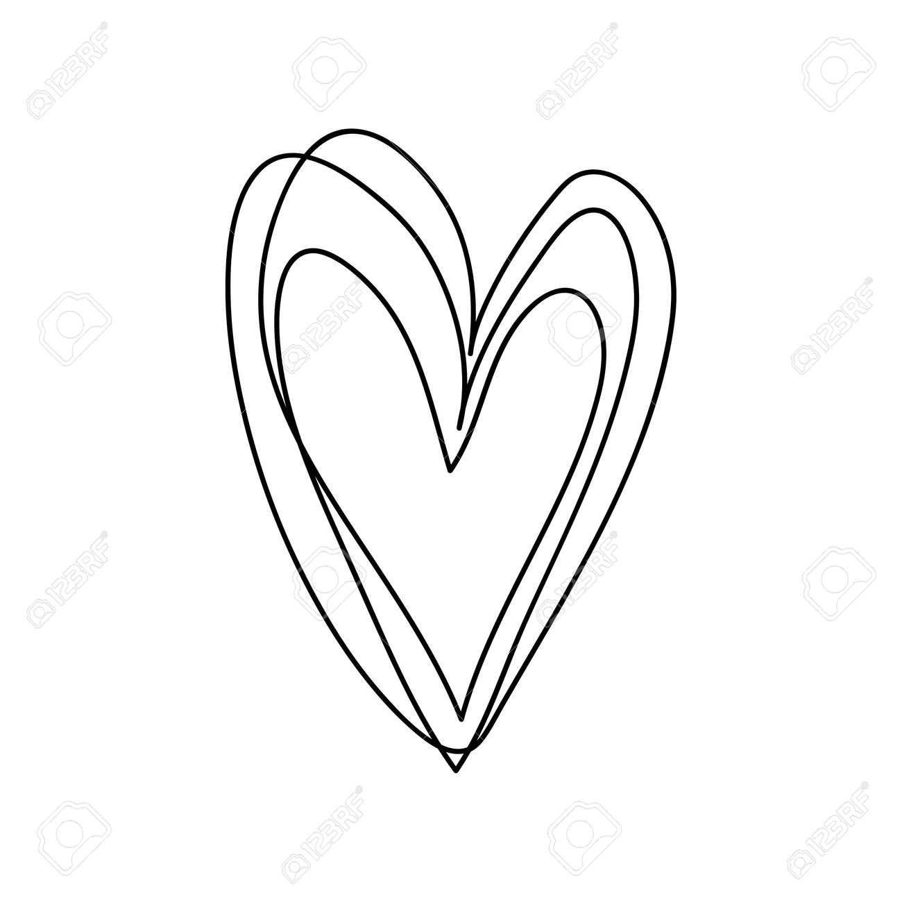 doodle hand drawn heart shaped on white background vector illustration. - 168290736 doodle hand drawn heart shaped on white background vector illustration. - 168290736