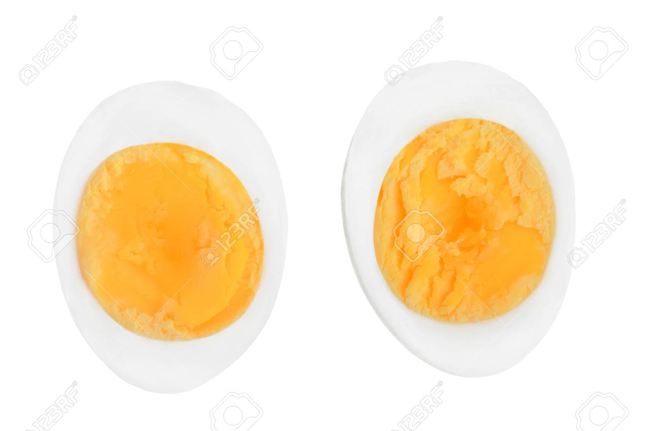 half boiled egg isolated on white background. Top view. - 118516238 half boiled egg isolated on white background. Top view. - 118516238