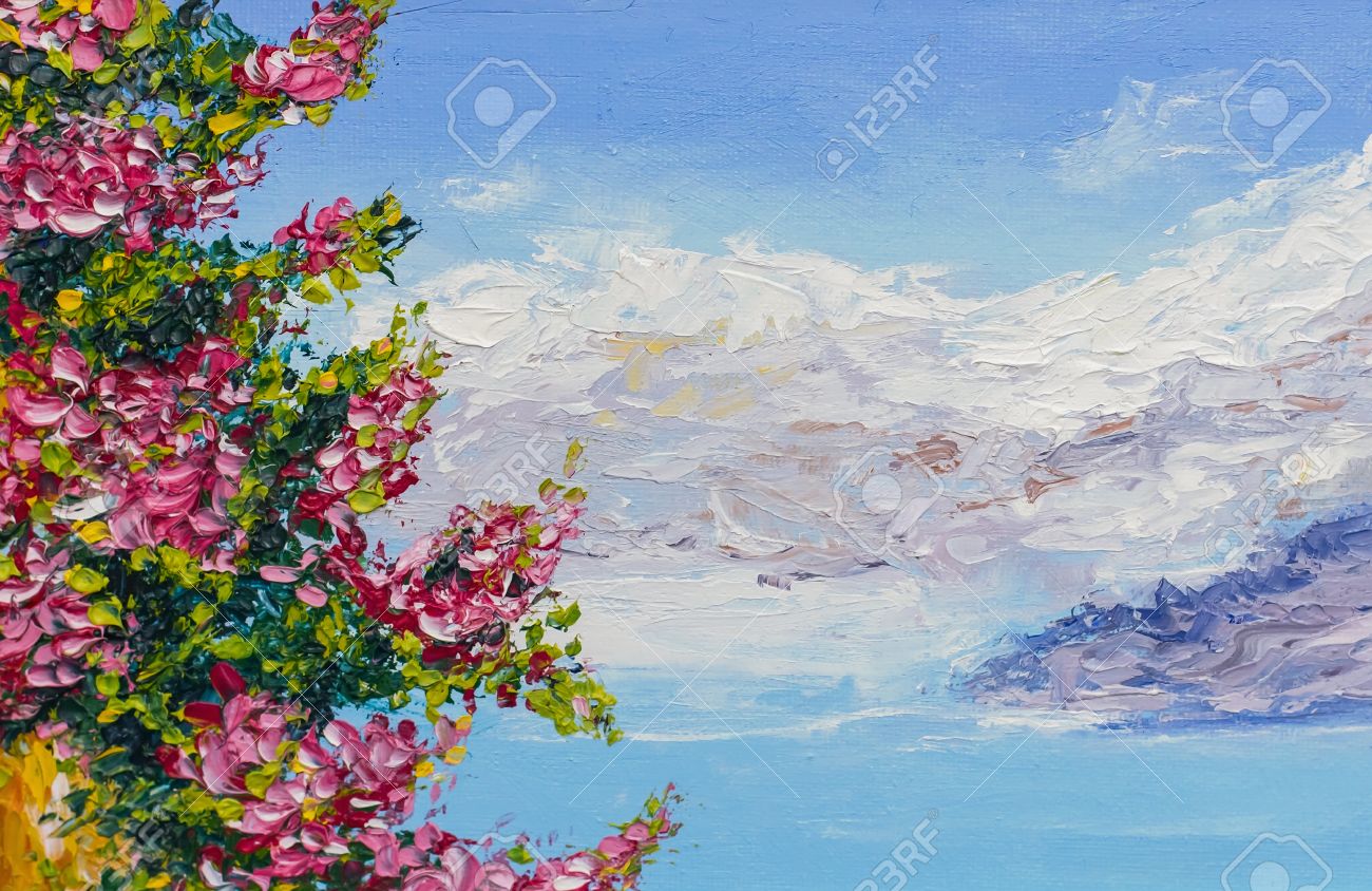 Malerei Textur Olgemalde Landschaft Impressionismus Kunst Gemalt Farbbild Hintergrunde Und Tapeten Blumenmuster Auf Leinwand Lizenzfreie Fotos Bilder Und Stock Fotografie Image