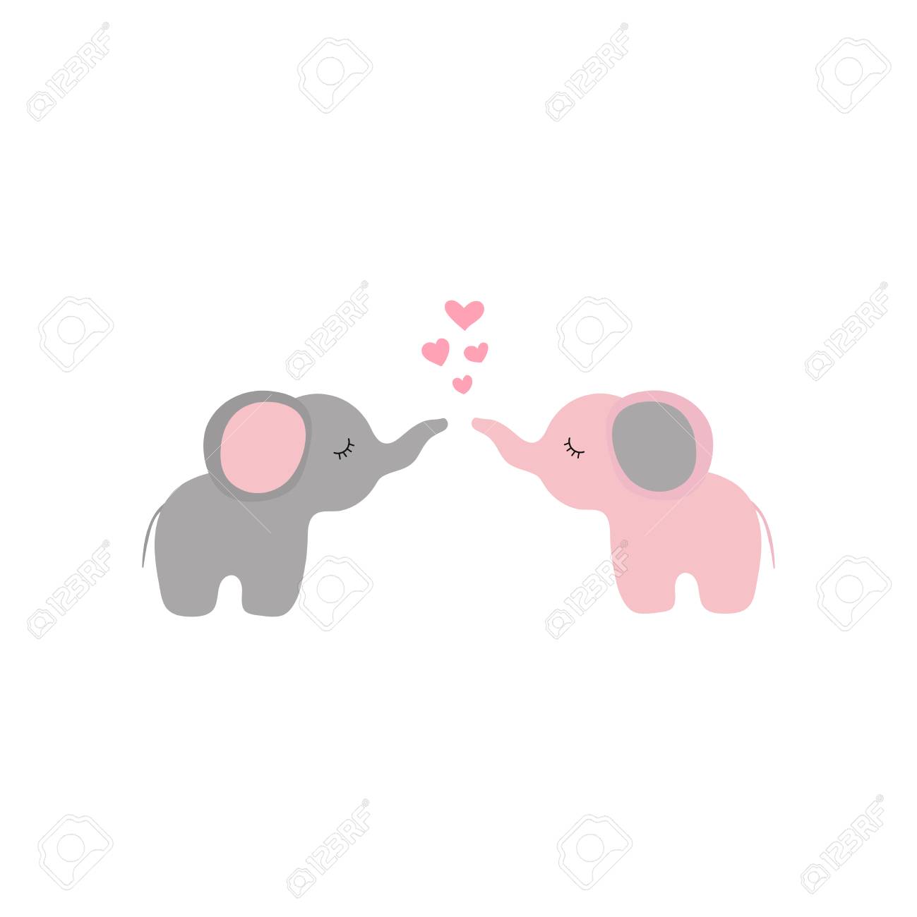 Vector Illustration Of Two Small Cartoon Elephants In Love Royalty Free  SVG, Cliparts, Vectors, and Stock Illustration. Image 101585094.