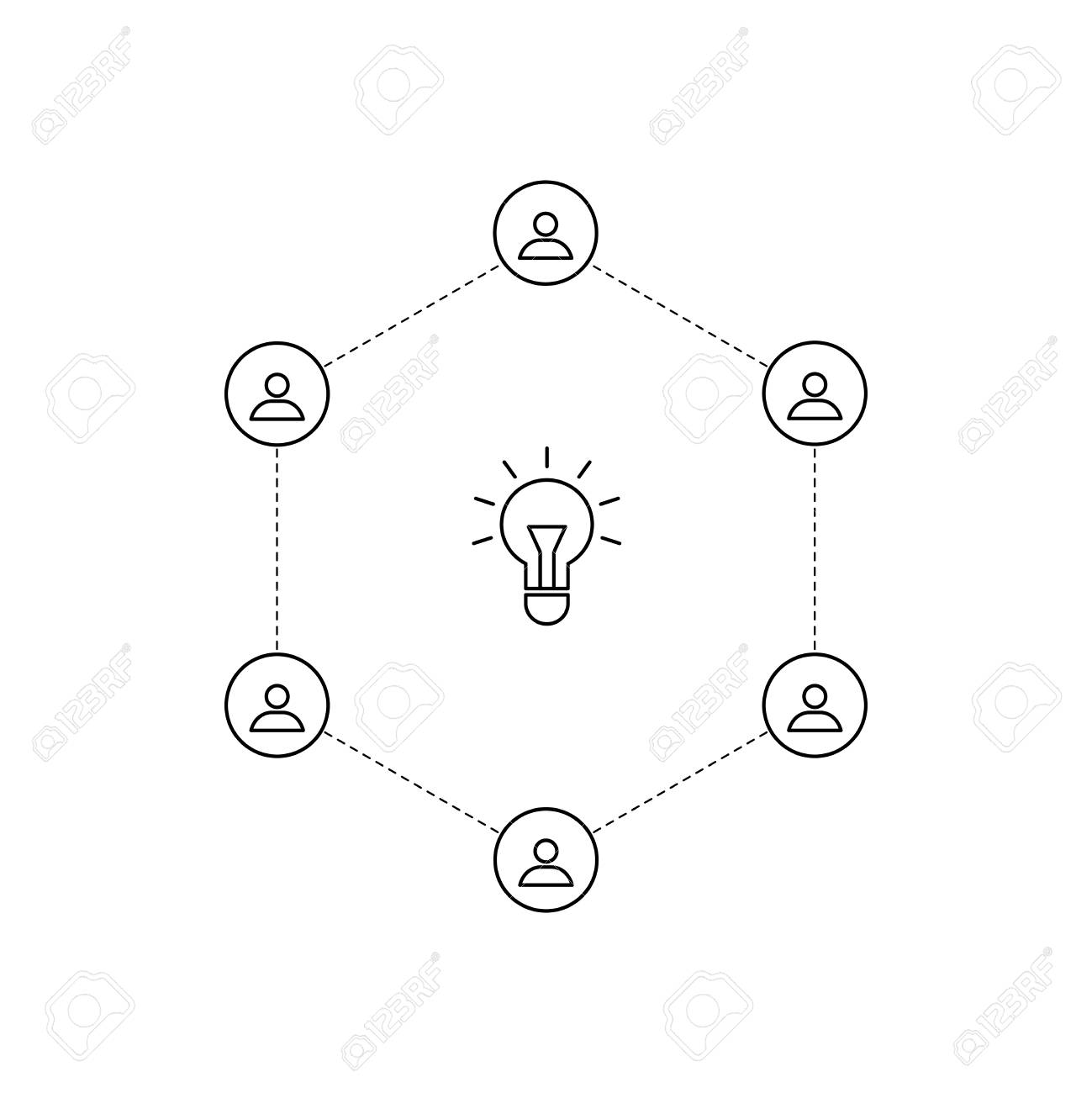 vector outline people and lightbulb business meeting business meeting outline