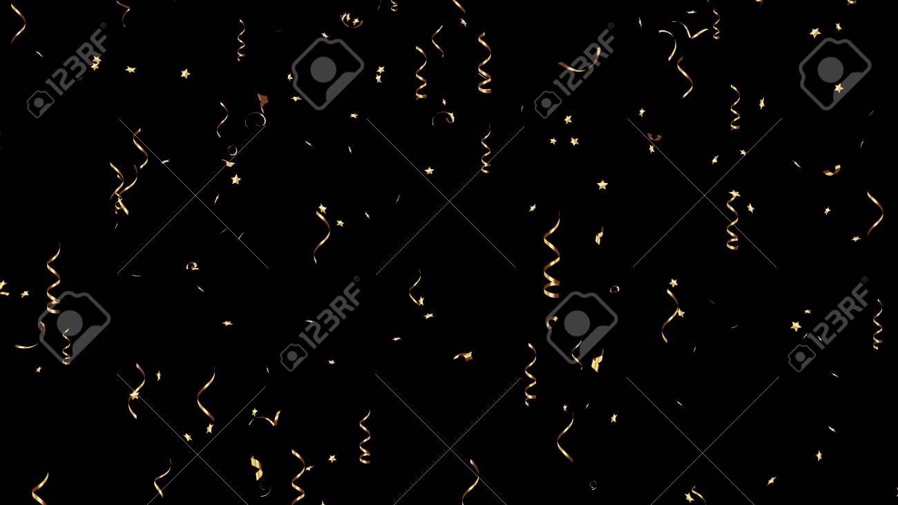 Holiday, carnival, festive, design element for celebration. Falling decoration, golden curly ribbons, bright serpentines and streamers with Alpha channel. Looped 4K motion graphic. - 127222916 Holiday, carnival, festive, design element for celebration. Falling decoration, golden curly ribbons, bright serpentines and streamers with Alpha channel. Looped 4K motion graphic. - 127222916