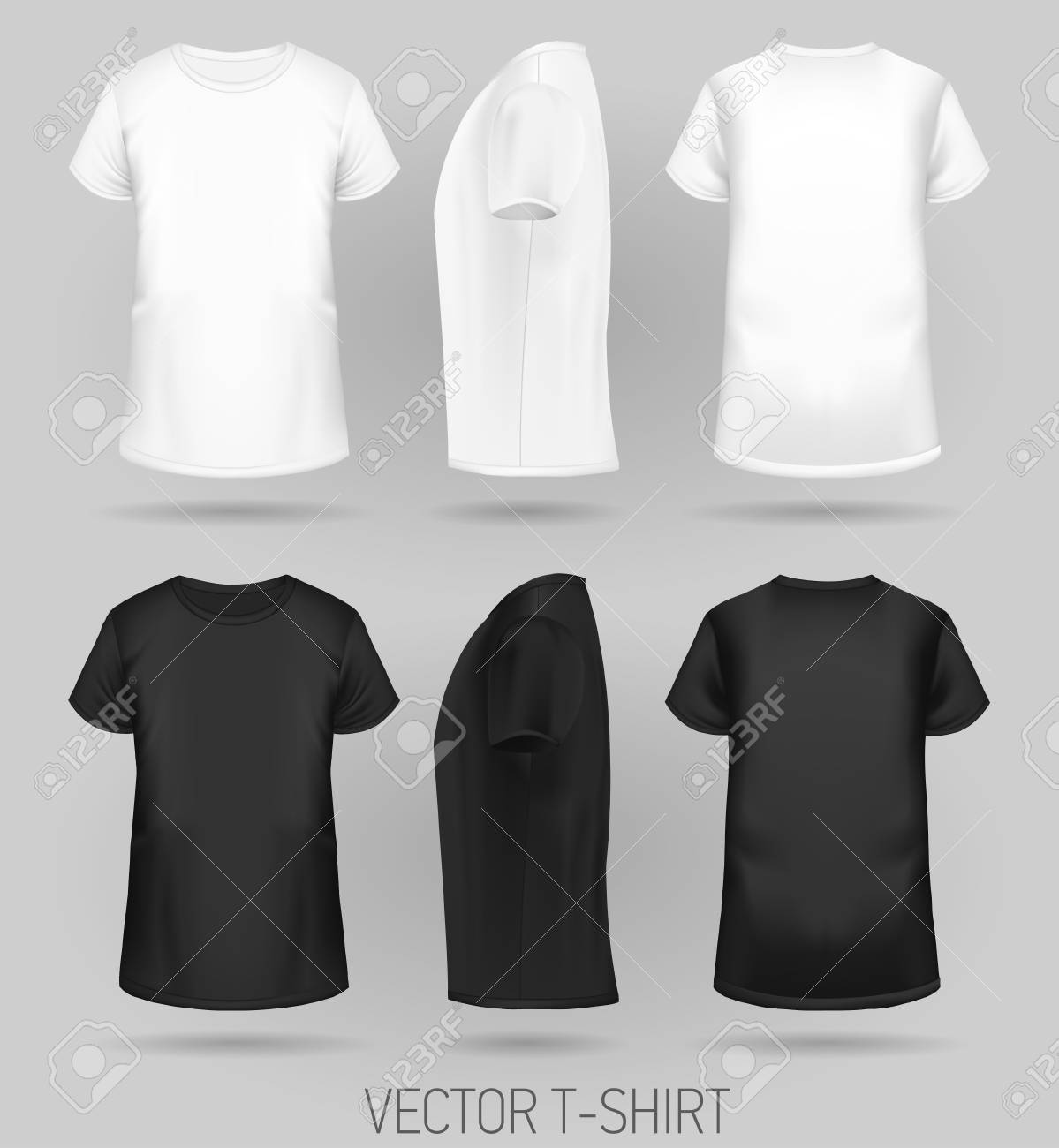 Download T Shirt Template In Three Dimensions Front Side And Back View Royalty Free Cliparts Vectors And Stock Illustration Image 97237392