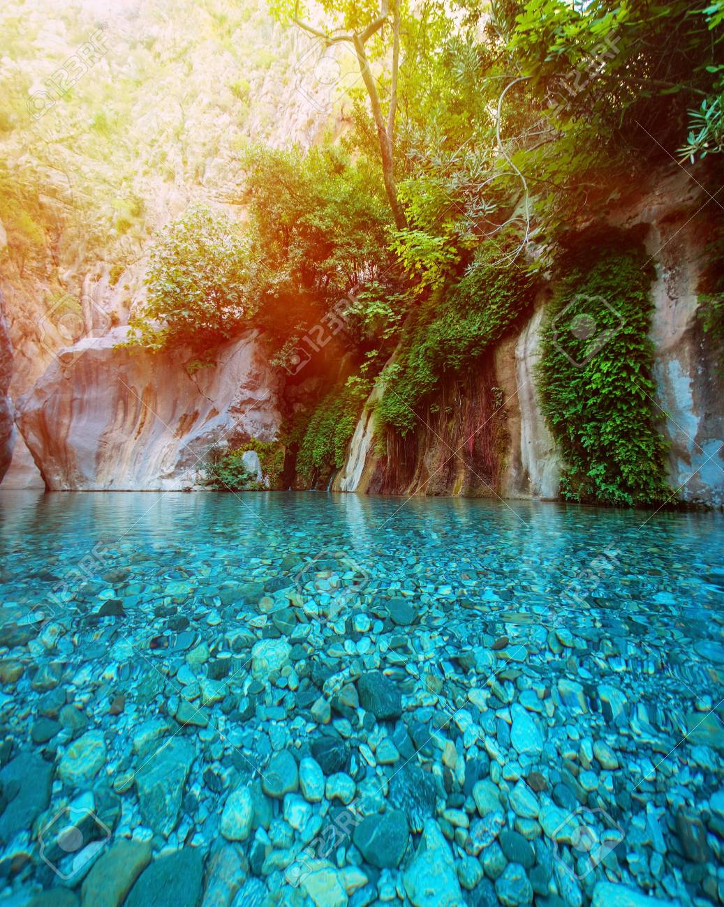 Pond With Clear Blue Water In Mountain Stock Photo Picture And Royalty Free Image Image 16742163