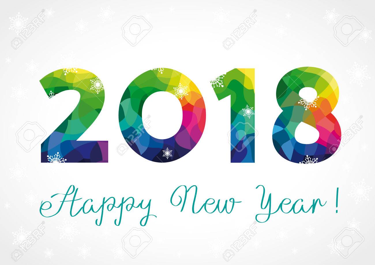 2018 new year facet color card happy holidays card with vector