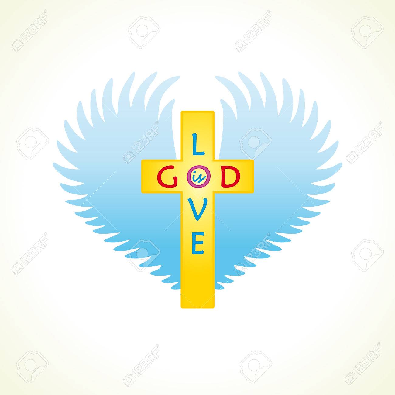 cross heart angel s wings religious vector christian church