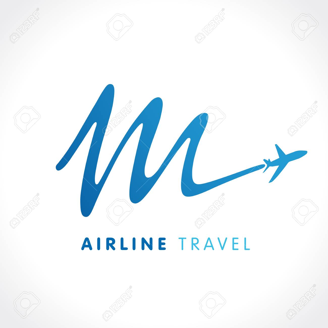 m letter travel company logo airline business travel logo design