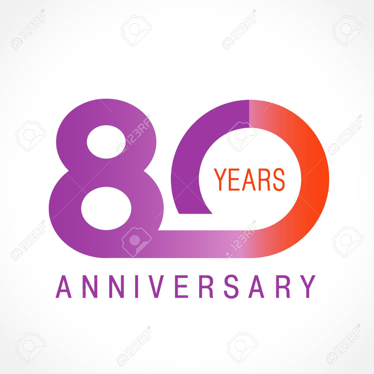 Vettoriale 80 Anni Celebra Il Logo Classico Anniversario Colorato 80 Numeri Di Modello Auguri Di Compleanno Festeggia Image