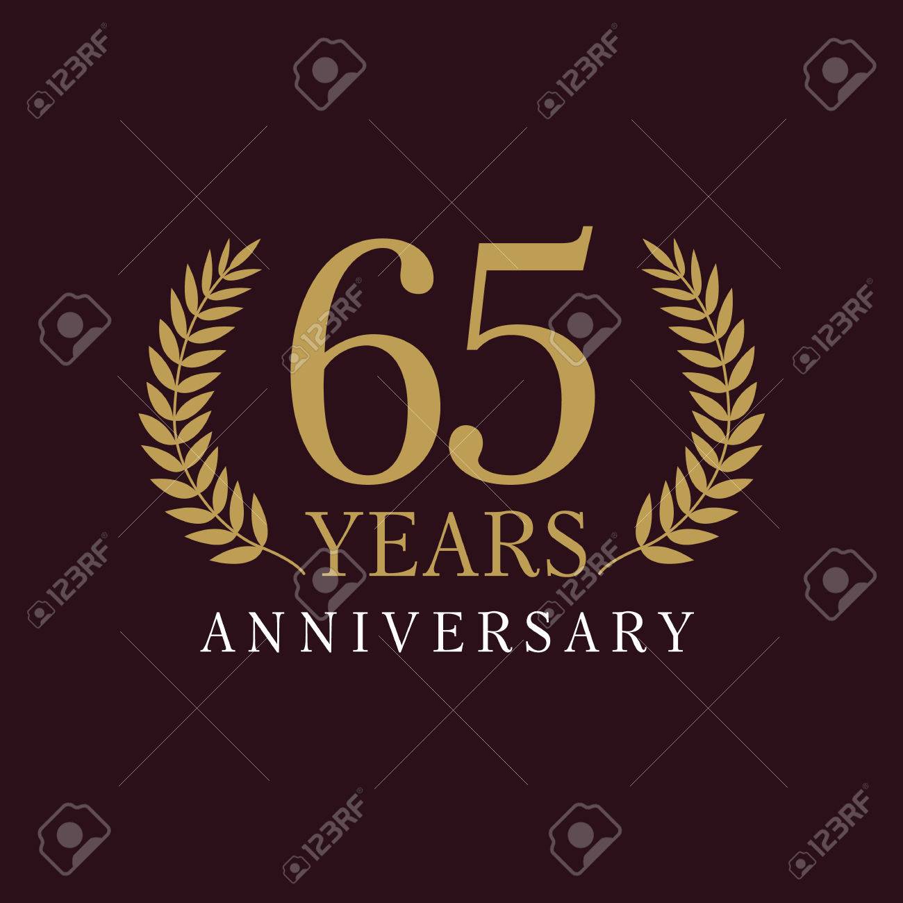 65 歳の豪華な数字 ヤシの木の 65 ベクトル ゴールド色のテンプレート フレームおめでとうございます ご挨拶年齢を迎えます 伝統的な枝 65 歳を 祝います 勝利の分離の 6 位 のイラスト素材 ベクタ Image