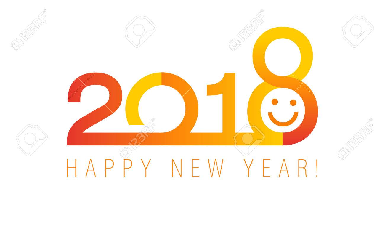 2018 red classic new year banner greeting holiday vector card