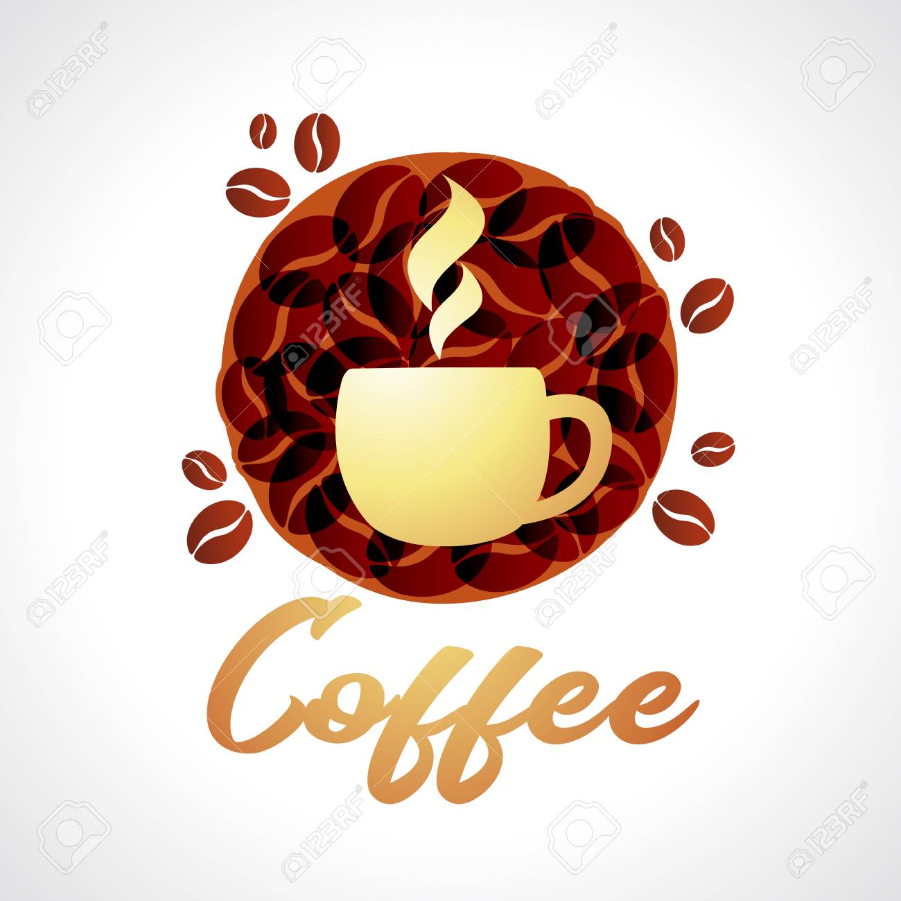 coffe grace cafe logo coffee icon vector illustration emblem