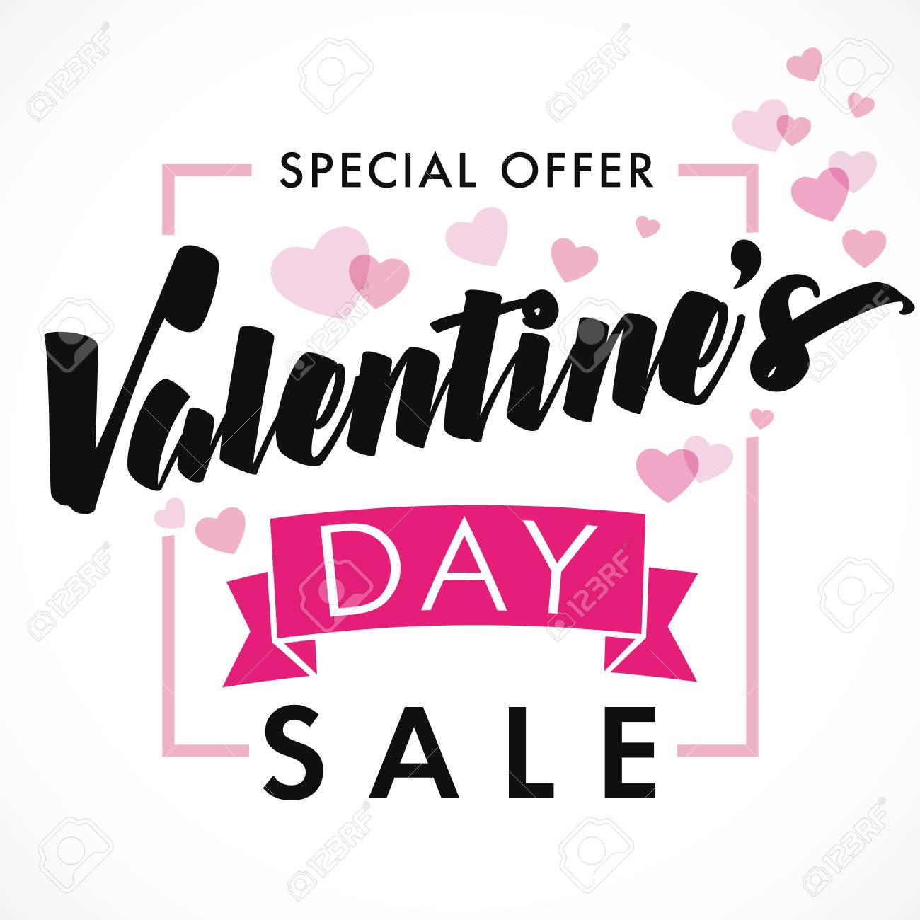 Pink Hearts. Sale Banner.. Royalty 