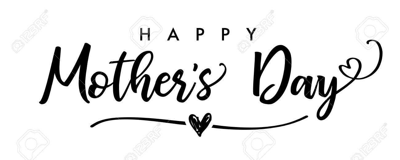 Happy Mother S Day Elegant Calligraphy Banner Black Lettering Royalty Free Cliparts Vectors And Stock Illustration Image