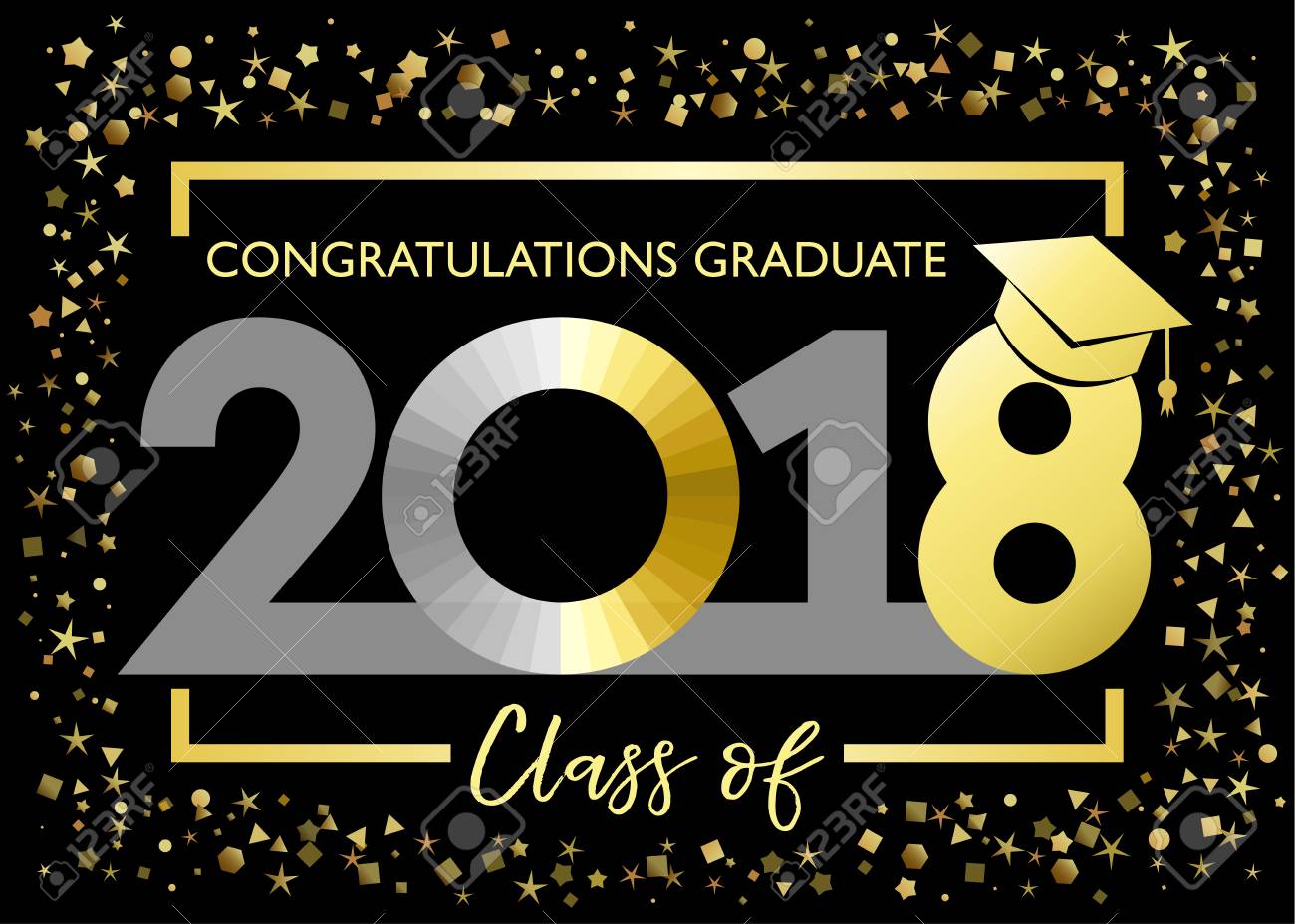 class of 2018 congratulations graduating golden glitter card congradulations graduate