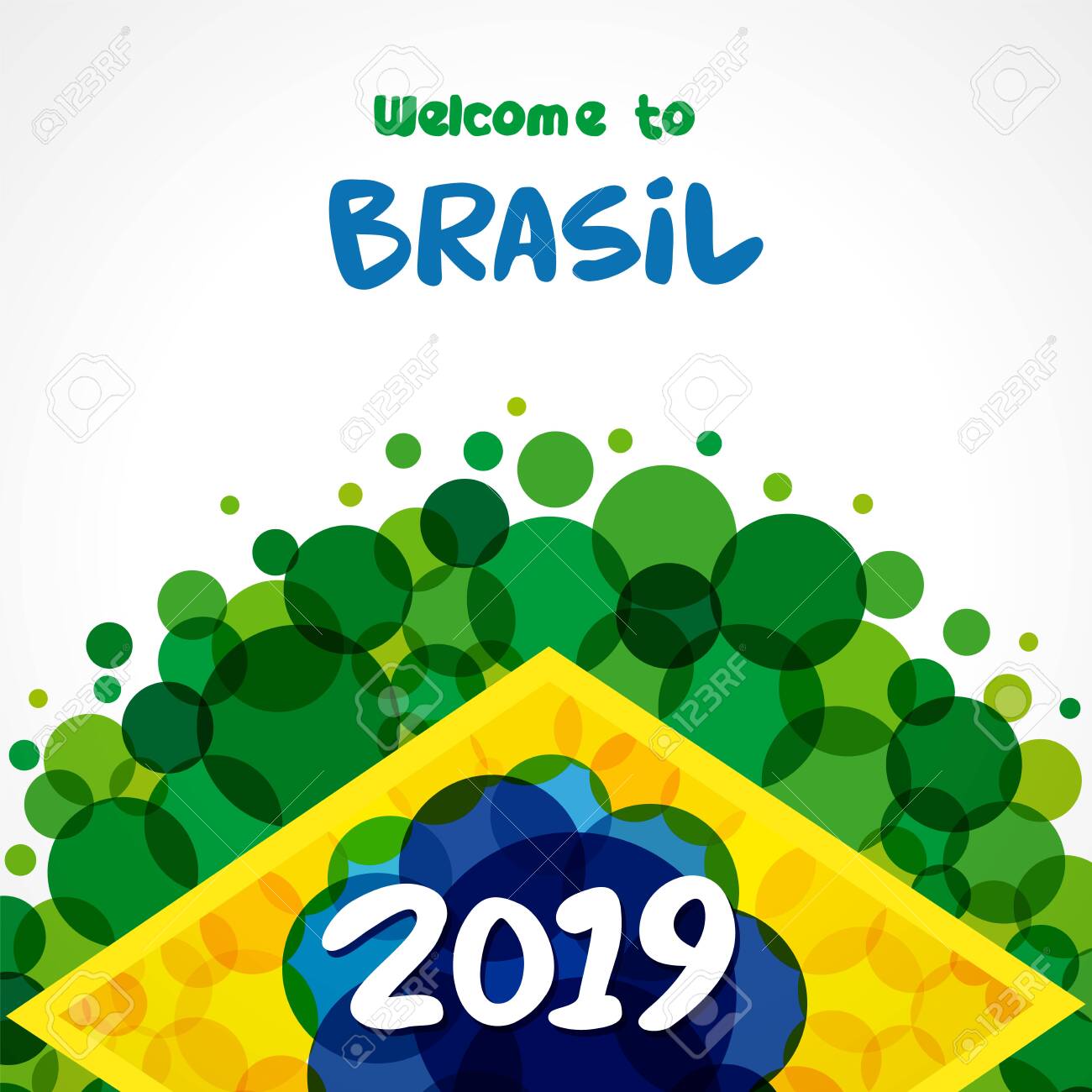 2019 Welcome To Brazil Green Background Brazilian Flag Colors