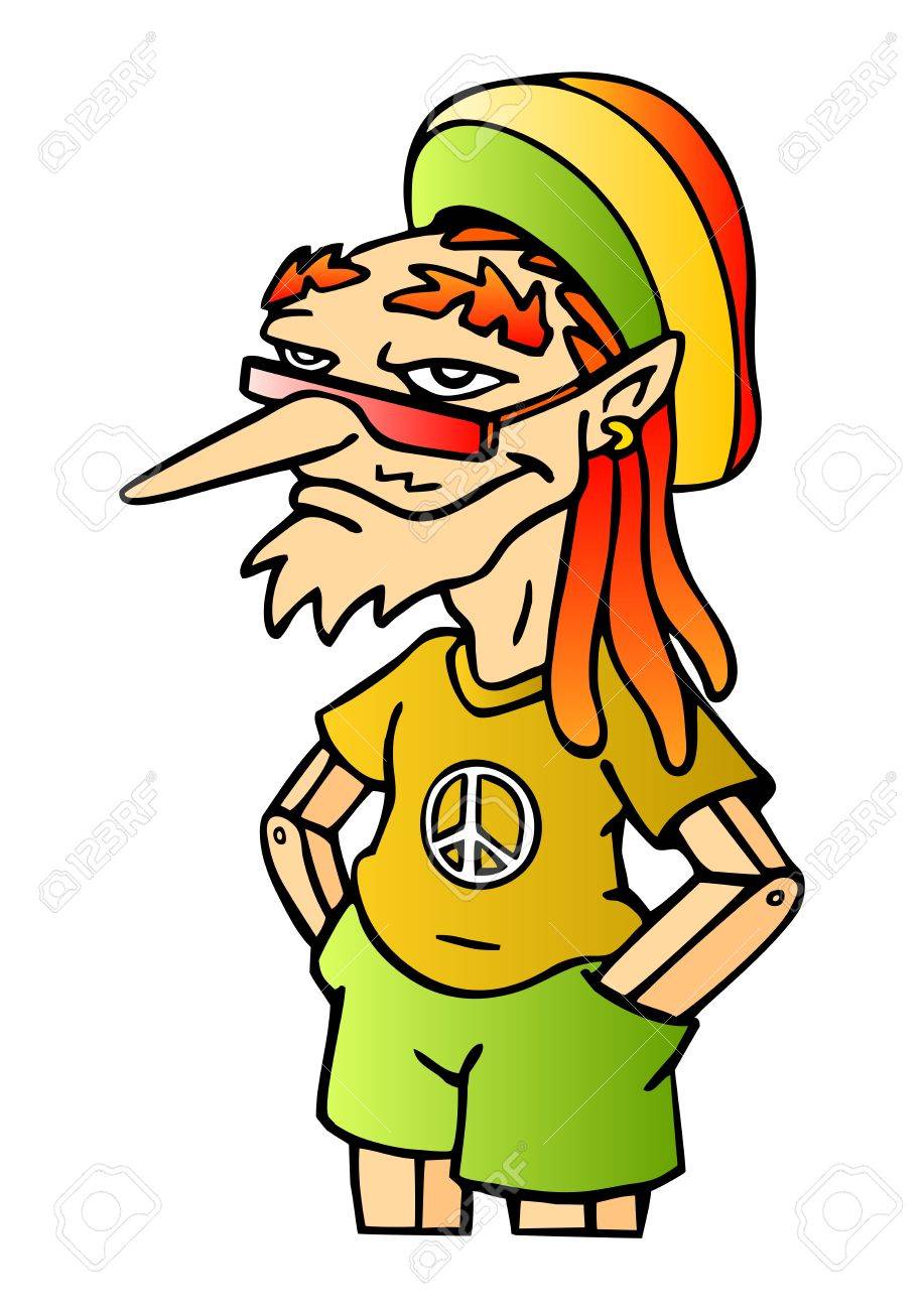 Drole Reggae Rasta Marionnette Un Symbole De Paix Vector Illustration Clip Art Libres De Droits Vecteurs Et Illustration Image