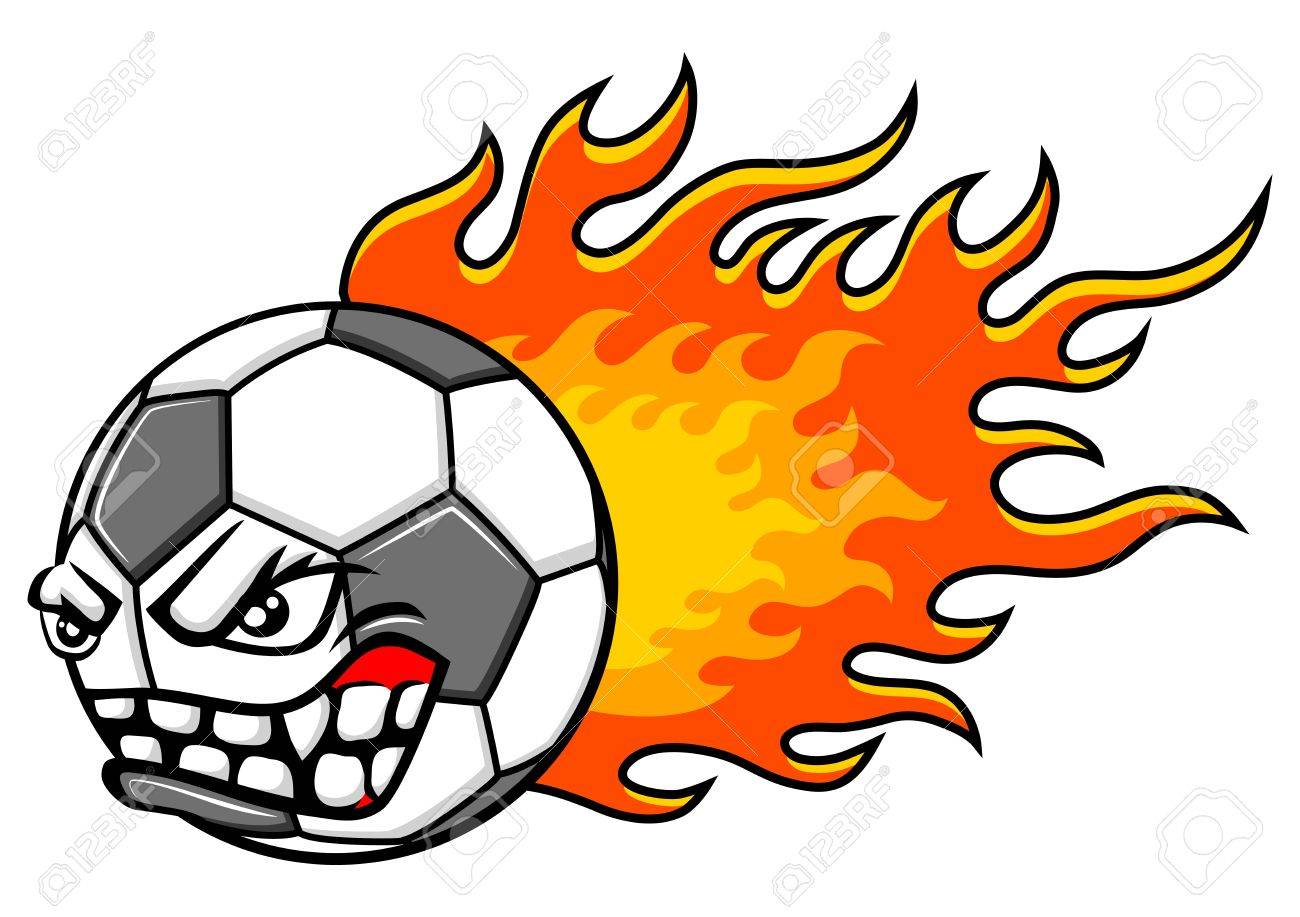 flaming football soccer ball