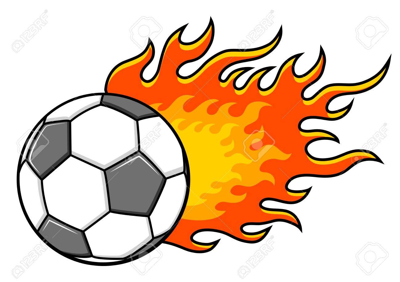 flaming soccer ball