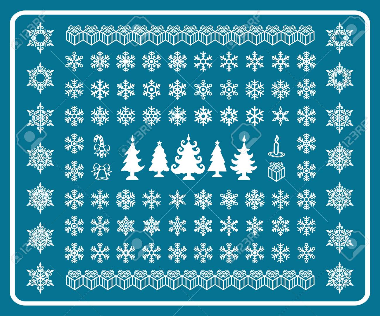 new year winter and christmas themes shape of snowflakes and