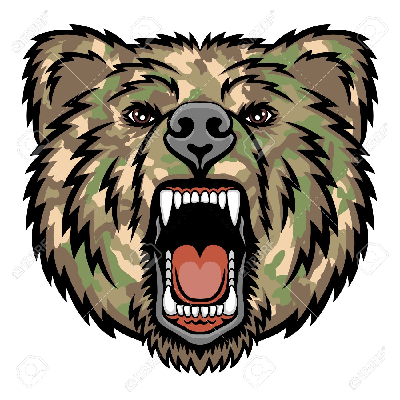 a bear head logo military style this is illustration ideal royalty