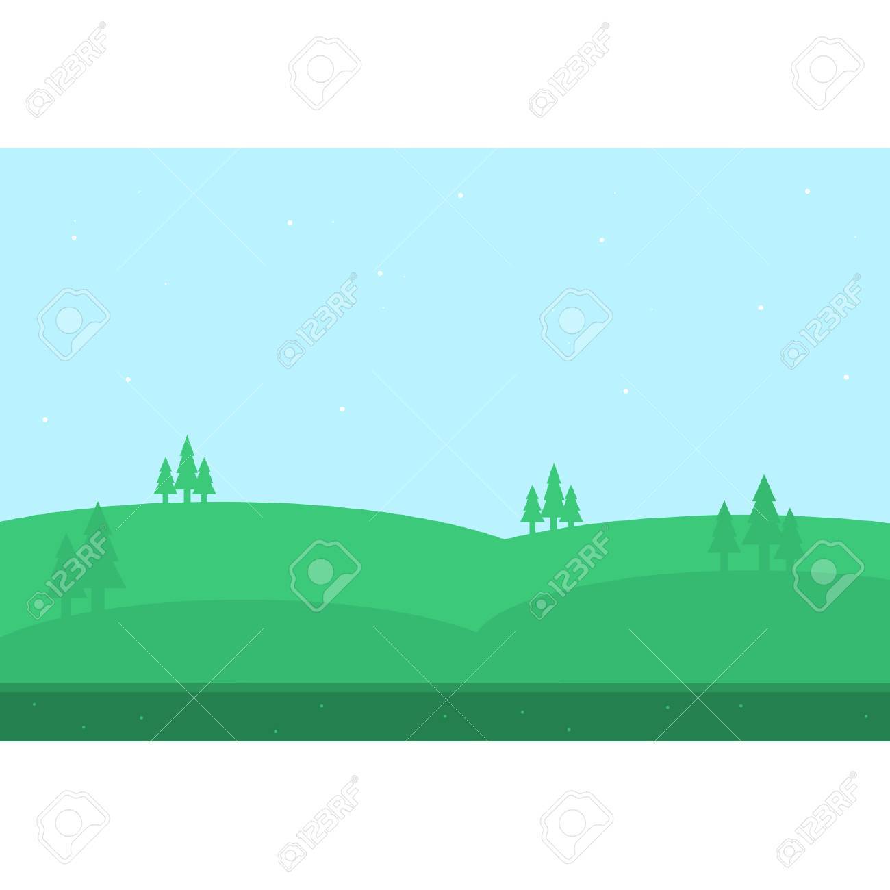 ゲームの背景にシルエットの美しい丘のイラスト素材 ベクタ Image ゲームの背景にシルエットの美しい丘のイラスト素材 ベクタ Image