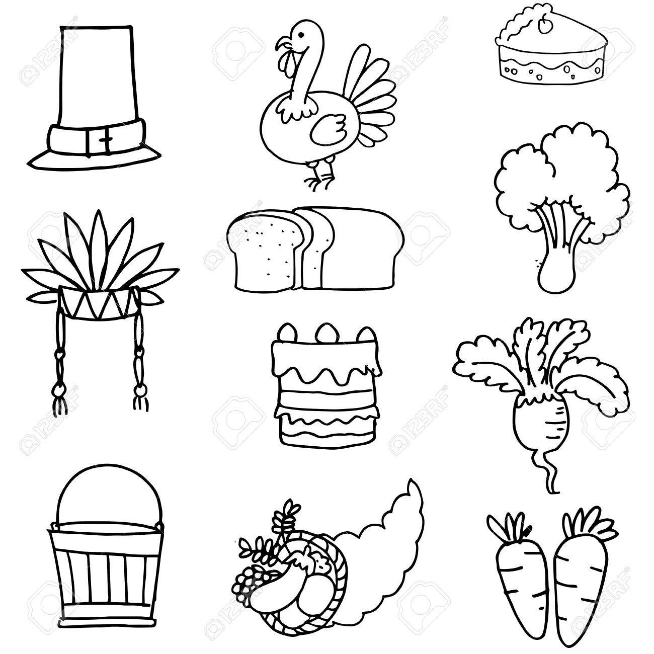 hand draw of thanksgiving vegetable vector illustration royalty free