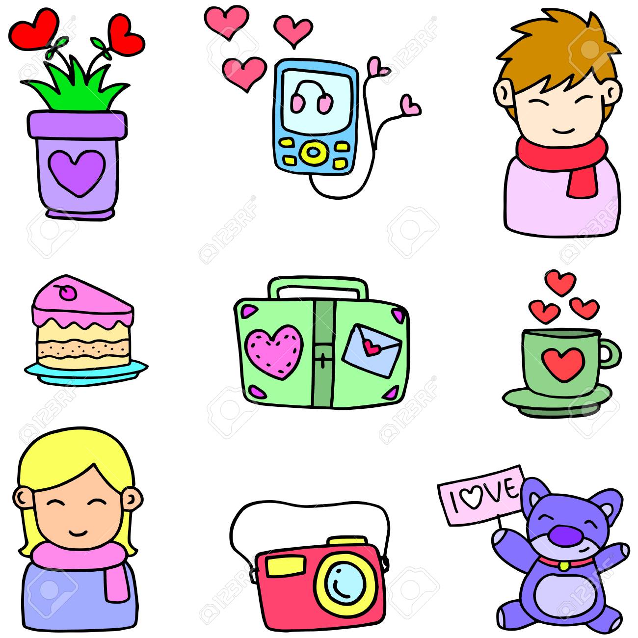 愛のいたずら書きのイラストのイラスト素材 ベクタ Image