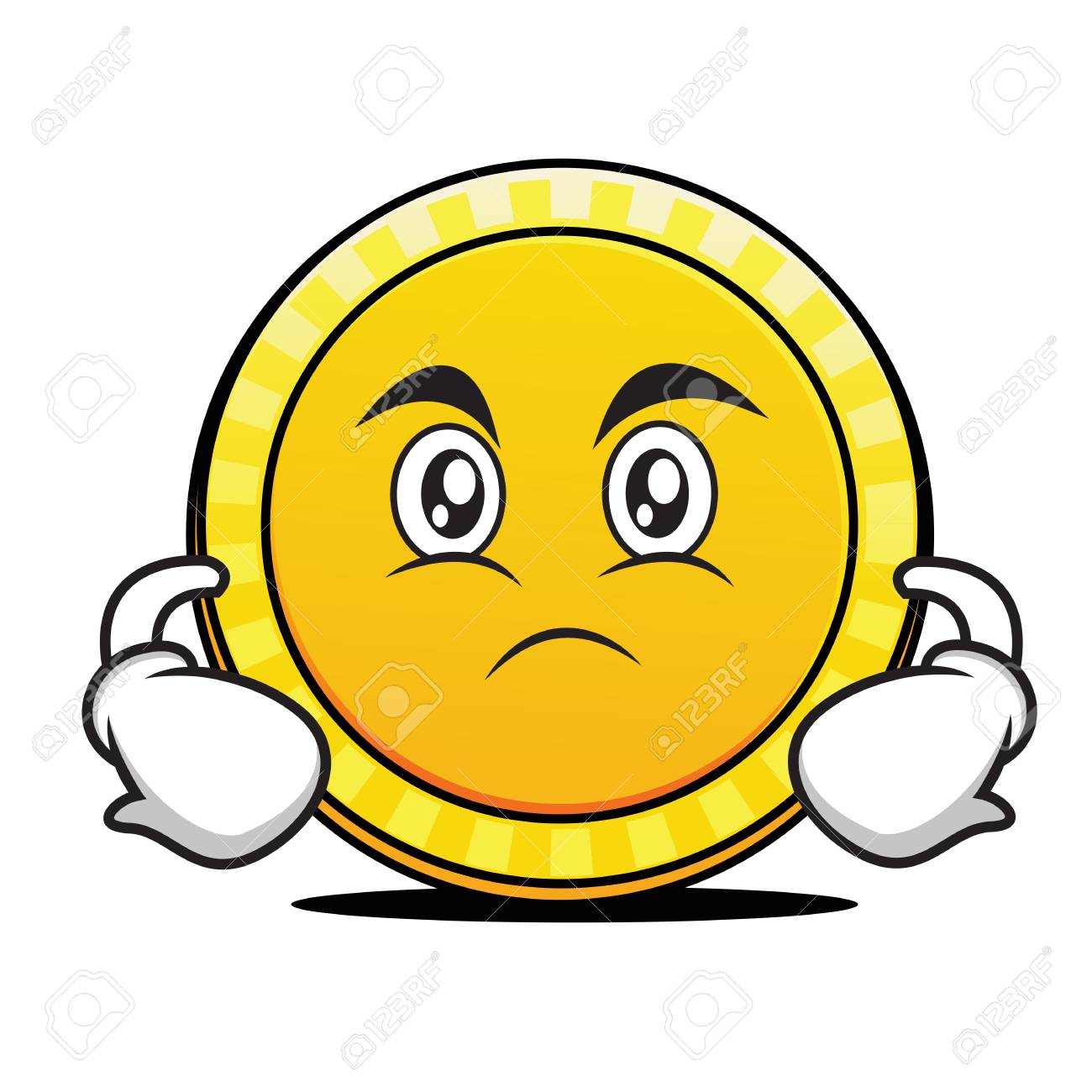 Serious Face Coin Cartoon Character Royalty Free SVG, Cliparts, Vectors,  and Stock Illustration. Image 80318567.