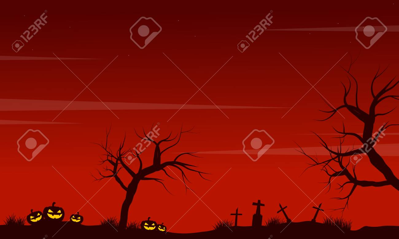 halloween scenery pumpkin grave