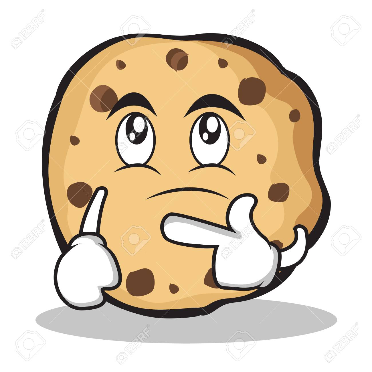思考の顔甘いクッキー キャラ漫画ベクトル イラスト のイラスト素材 ベクタ Image