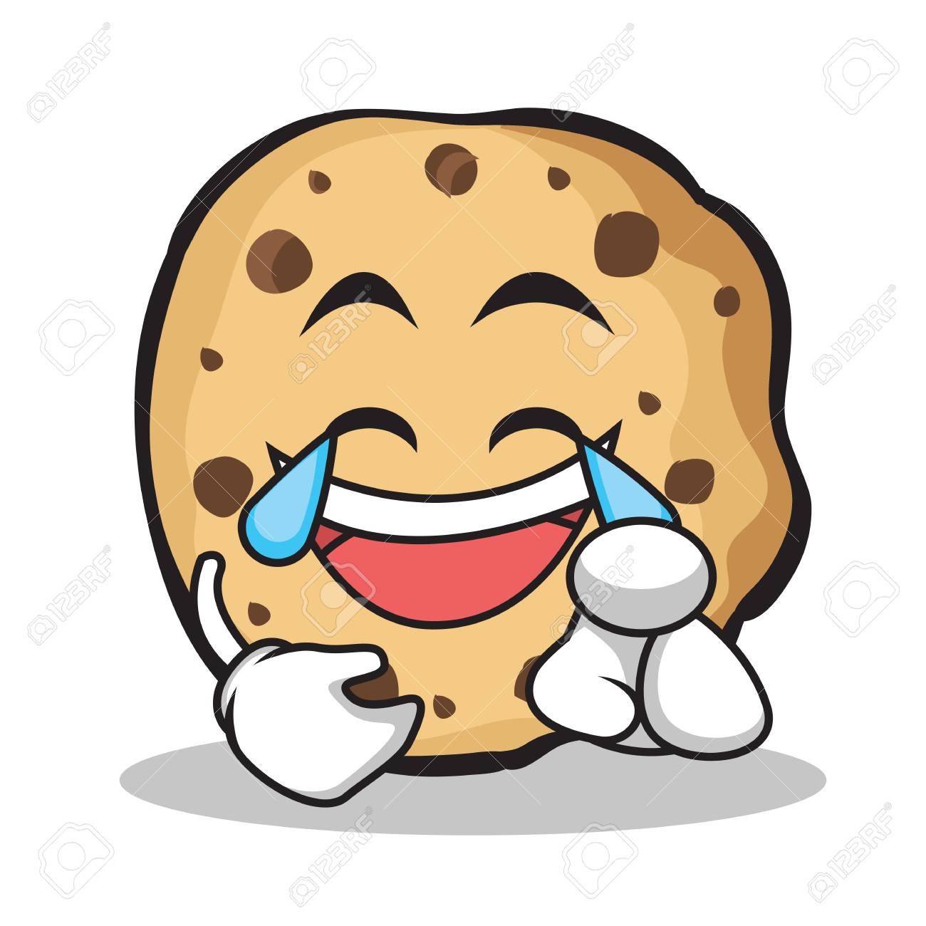 喜び顔甘いクッキー文字漫画のイラスト素材 ベクタ Image
