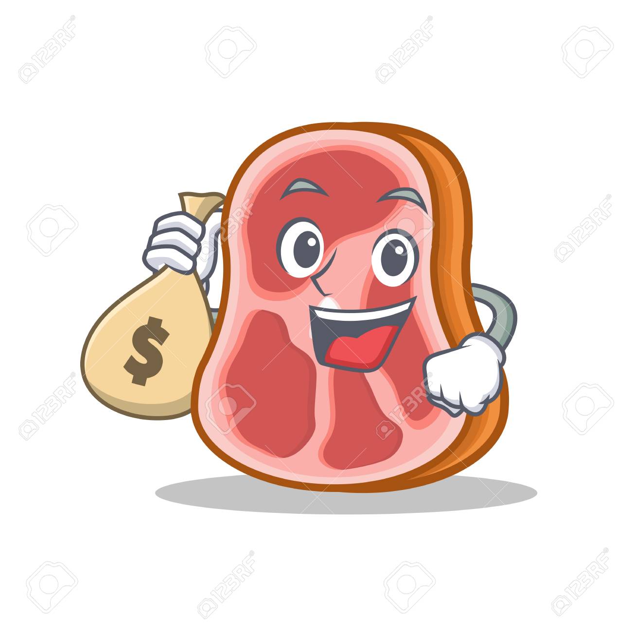 お金袋ベクトル イラスト肉キャラクター漫画料理のイラスト素材 ベクタ Image 84587574