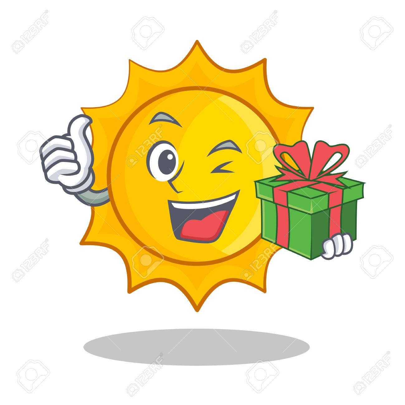 ギフトかわいい太陽文字漫画ベクトル イラスト のイラスト素材 ベクタ Image