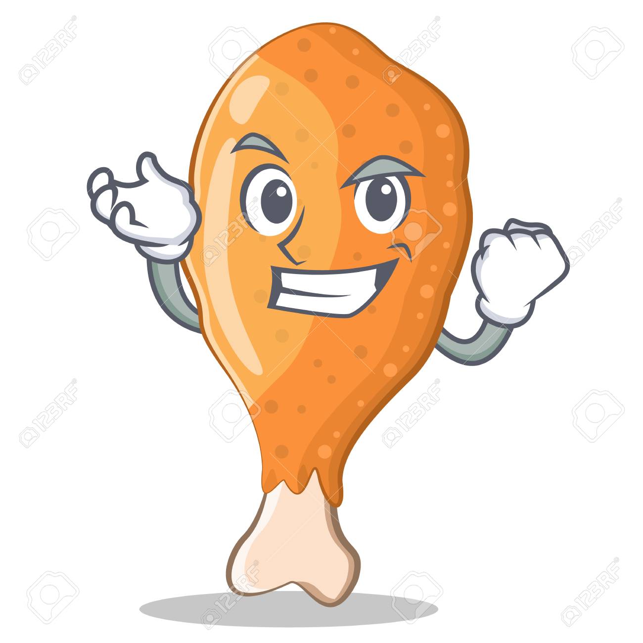 成功したフライド チキン キャラ漫画ベクトル イラスト のイラスト素材 ベクタ Image