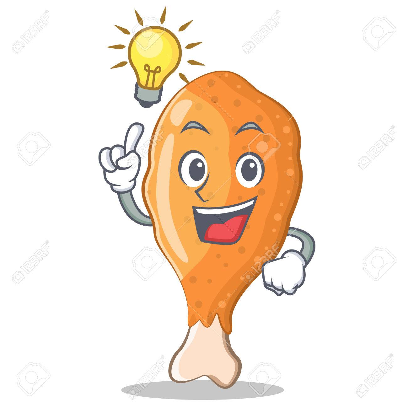 アイデアは鶏文字漫画のベクトル図を揚げています のイラスト素材 ベクタ Image