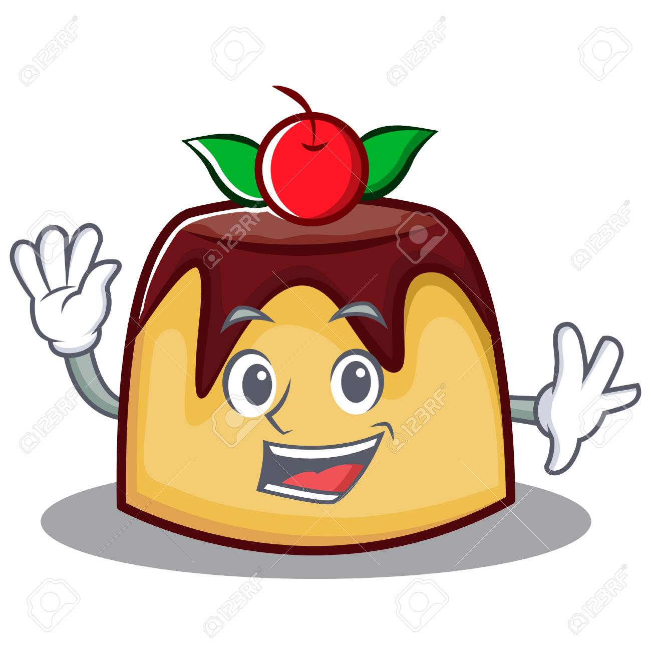 プリン キャラ漫画スタイル ベクトル イラストを振ってください のイラスト素材 ベクタ Image