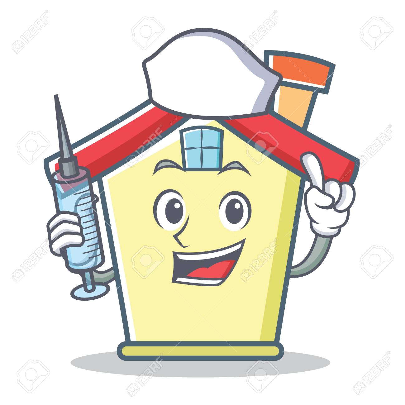 Ilustracion De Vector De Estilo De Dibujos Animados De Enfermera