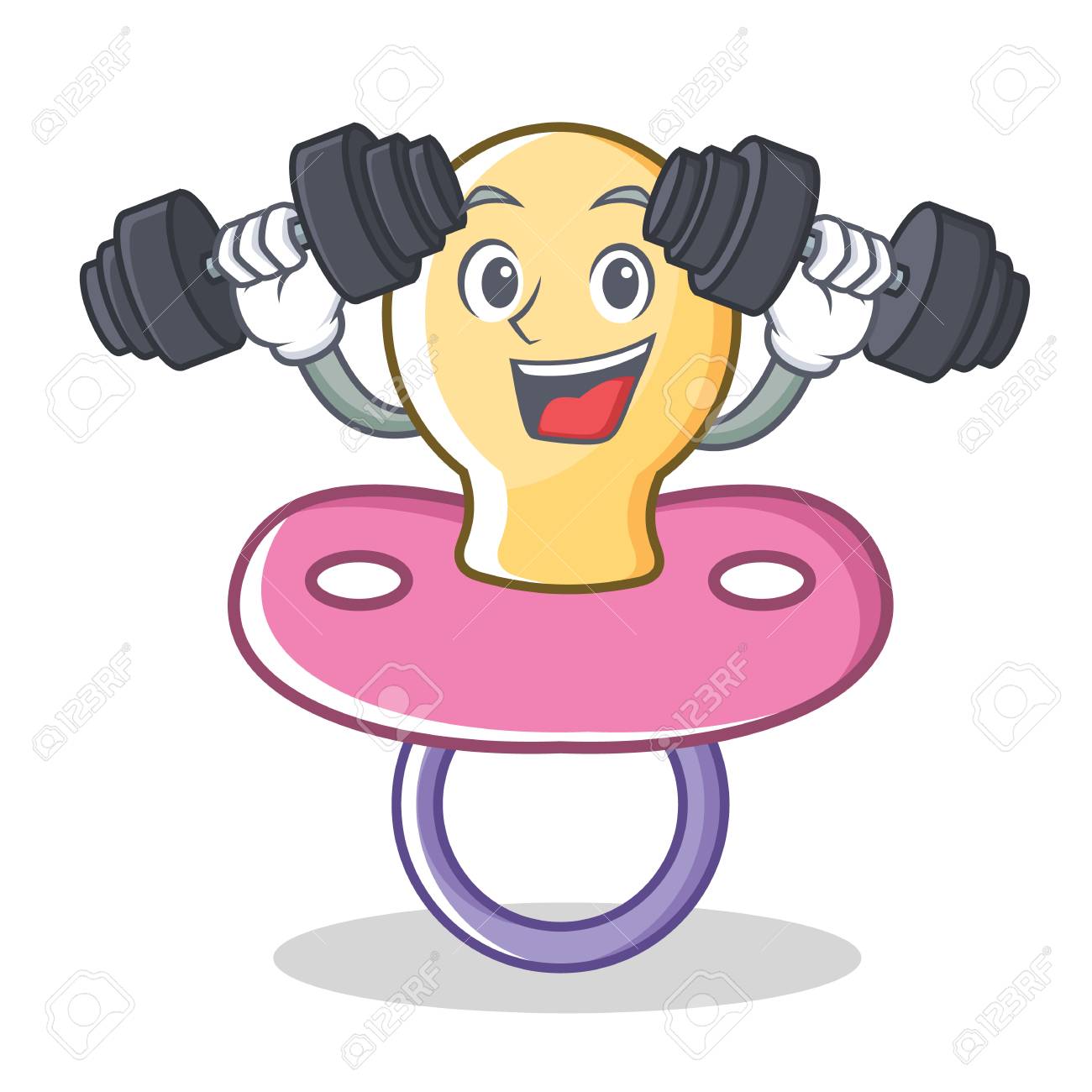 Fitness Bebe Tetine Personnage Dessin Anime Vector Illustration Clip Art Libres De Droits Vecteurs Et Illustration Image