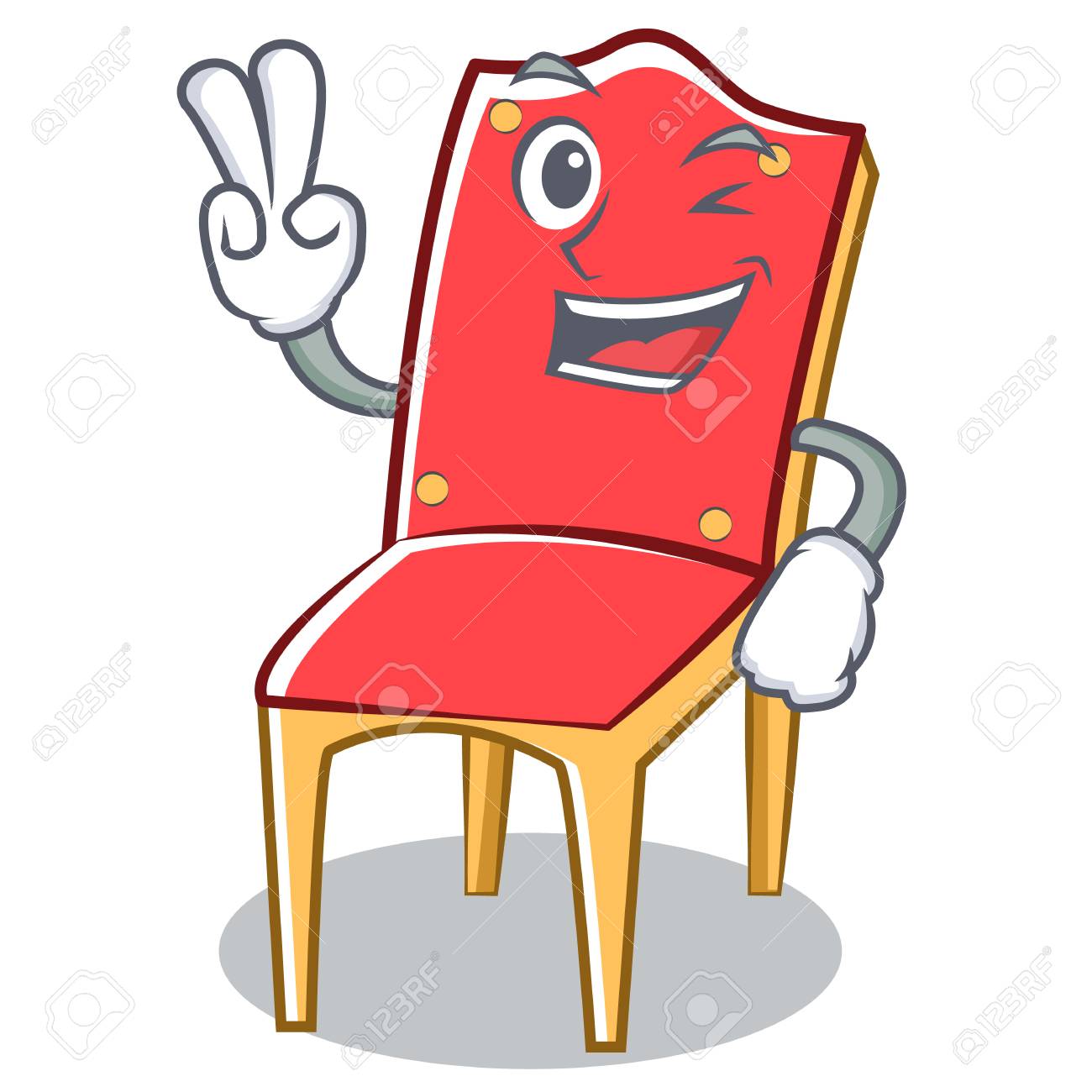 椅子キャラ漫画コレクション ベクター イラスト指 2 本で のイラスト素材 ベクタ Image