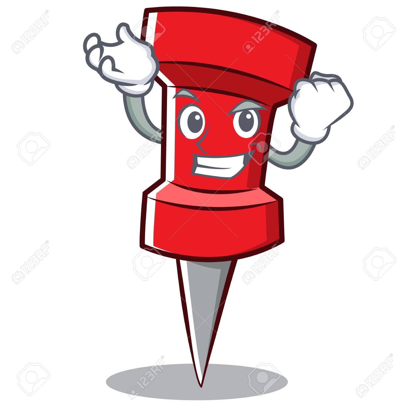 成功した赤いピン キャラ漫画ベクトル イラスト のイラスト素材 ベクタ Image