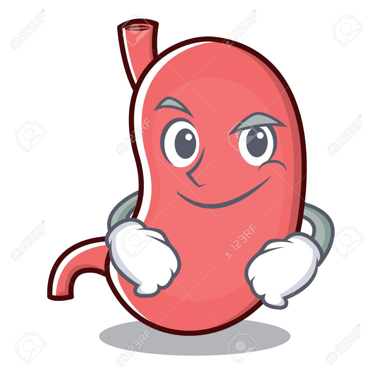 Boastful Stomach Character Cartoon Mascot Illustration Royalty Free Cliparts Vectors And Stock Illustration Image