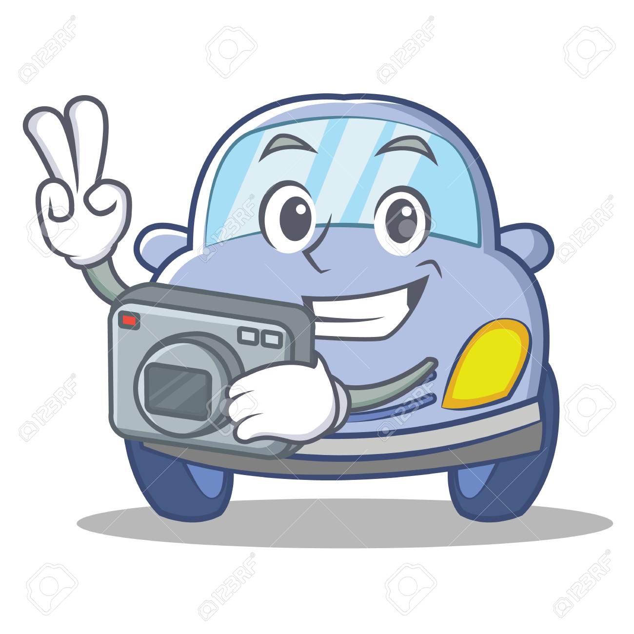 写真かわいい車キャラ漫画ベクトル イラストのイラスト素材 ベクタ Image